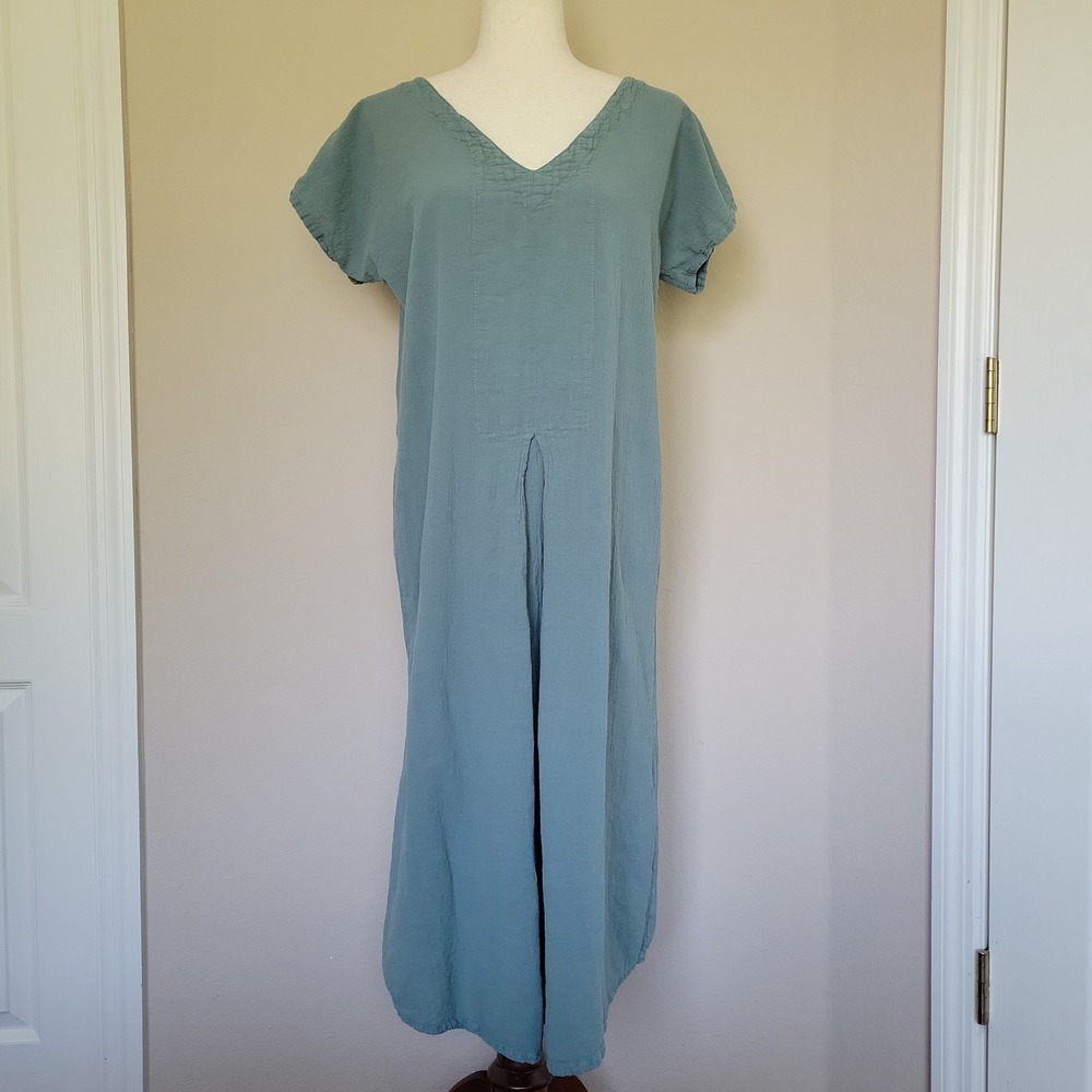Oh My Gauze Womens Midi Dress Size 1 S M 100% Cotton Artsy Beachy Lagenlook